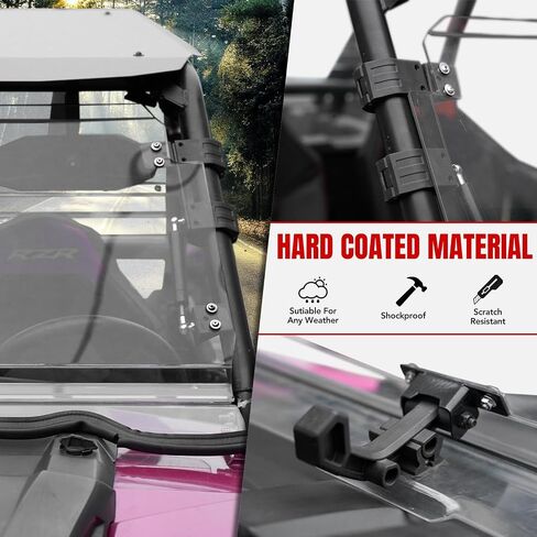 HAKA TOUGH 3-IN-1 Folding Flip Windshield for 2014-2018 Polaris RZR XP 1000 900, Heavy Duty Scratch Resistant Adjustable THREE Settings Full Windscreen Accessories in Saudi Arabia