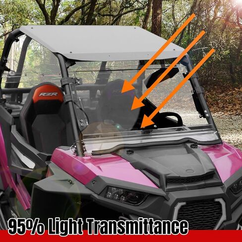 HAKA TOUGH 3-IN-1 Folding Flip Windshield for 2014-2018 Polaris RZR XP 1000 900, Heavy Duty Scratch Resistant Adjustable THREE Settings Full Windscreen Accessories in Saudi Arabia