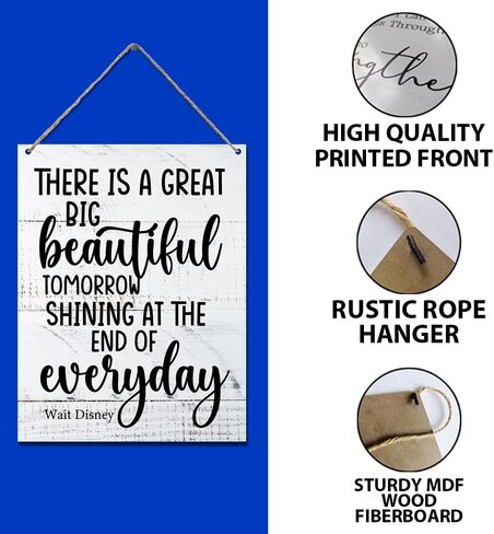 علامة ملهمة هناك علامات لوحة معلقة من الخشب الريفي لغد كبير وجميل لديكور مكتب غرفة نوم المزرعة المنزلية، علامة حائط ملهمة هدايا تحفيزية 7.9 × 10.3 بوصة (J671) in Kuwait