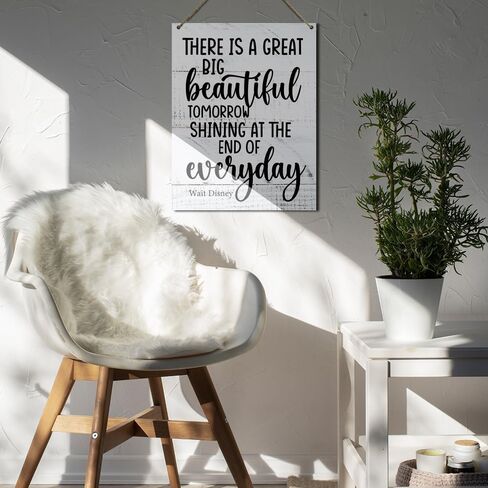 علامة ملهمة هناك علامات لوحة معلقة من الخشب الريفي لغد كبير وجميل لديكور مكتب غرفة نوم المزرعة المنزلية، علامة حائط ملهمة هدايا تحفيزية 7.9 × 10.3 بوصة (J671) in Kuwait