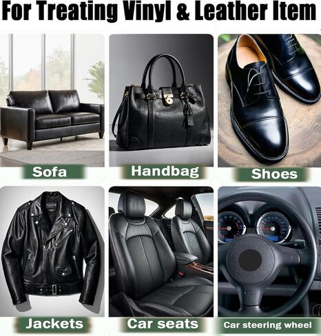 بلسم إعادة تلوين الجلد باللون الأسود، صبغ الجلد للأثاث، طلاء إصلاح طلاء الجلد الأسود للأرائك ومقاعد السيارة وحقيبة اليد وعجلة القيادة والسترات in Kuwait