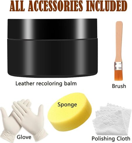 بلسم إعادة تلوين الجلد باللون الأسود، صبغ الجلد للأثاث، طلاء إصلاح طلاء الجلد الأسود للأرائك ومقاعد السيارة وحقيبة اليد وعجلة القيادة والسترات in Kuwait