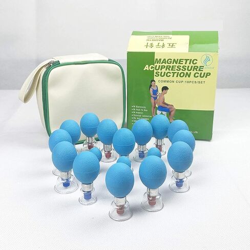 Magnetic Vacuum Suction Cup Professional TCM Acupuncture Point Acupressure Cupping Therapy Set Scraping Therapy Cup Joint & Muscle Pain Relief, Anti Cellulite, Detox, Myofascial Massage (18) in Saudi Arabia