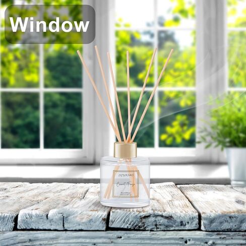 3.5 oz Scent Diffuser with 6 Fiber Sticks, 100ml Coconut Reed Diffuser Set Aromatherapy Fragrance Diffusers Air Fresheners for Home Bedroom Bathroom in Saudi Arabia