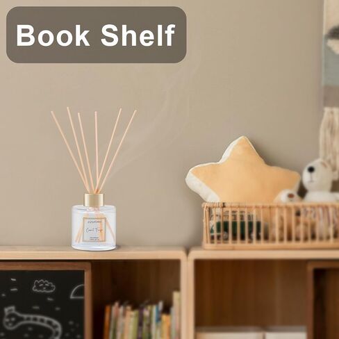 3.5 oz Scent Diffuser with 6 Fiber Sticks, 100ml Coconut Reed Diffuser Set Aromatherapy Fragrance Diffusers Air Fresheners for Home Bedroom Bathroom in Saudi Arabia
