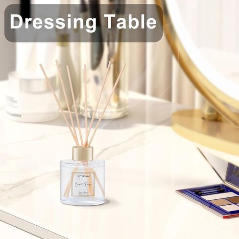 3.5 oz Scent Diffuser with 6 Fiber Sticks, 100ml Coconut Reed Diffuser Set Aromatherapy Fragrance Diffusers Air Fresheners for Home Bedroom Bathroom in Saudi Arabia