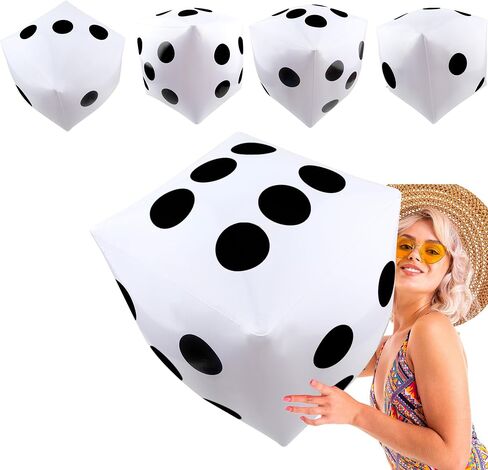 4 Pack 23 Inch Giant Inflatable Dice Jumbo Blow Up Dice Extra Large Dice for Adult Kids Indoor Outdoor Board Game Pool Party Supplies in Saudi Arabia