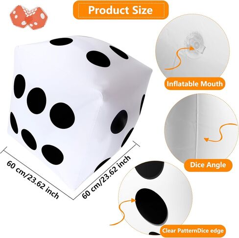 4 Pack 23 Inch Giant Inflatable Dice Jumbo Blow Up Dice Extra Large Dice for Adult Kids Indoor Outdoor Board Game Pool Party Supplies in Saudi Arabia
