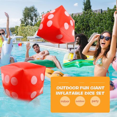 4 Pack 23 Inch Giant Inflatable Dice Jumbo Blow Up Dice Extra Large Dice for Adult Kids Indoor Outdoor Board Game Pool Party Supplies in Saudi Arabia