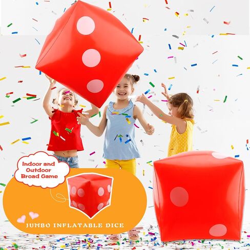 4 Pack 23 Inch Giant Inflatable Dice Jumbo Blow Up Dice Extra Large Dice for Adult Kids Indoor Outdoor Board Game Pool Party Supplies in Saudi Arabia