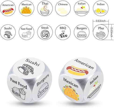 Couples Date Night Dice Ideas Food Dice Gifts for Boyfriend Girlfriend Anniversary for Men Women Him Her Birthday Romantic Gifts for Husband Wife Christmas Stocking Stuffers for Adult Valentines Day in Saudi Arabia