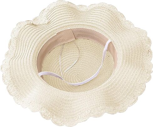 Hat and Bag Set, Toddler Girl Summer Wide Brim Beach Straw Hat with Flower and Shoulder Purse Bag in Saudi Arabia