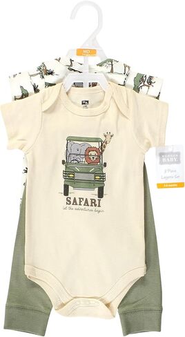 Hudson Baby Unisex Baby Cotton Bodysuit and Pant Set, Going On Safari Short Sleeve, 18-24 Months in Saudi Arabia