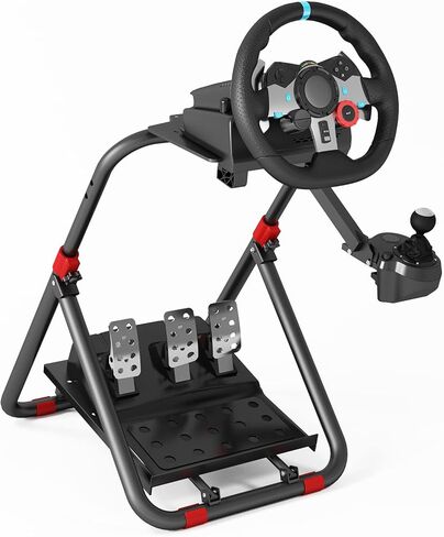 Untimaty Racing Steering Wheel Stand Simulator Racing Stand Adjustable Steering Wheel Stand for Logitech G25/G27/G29/G920 Thrustmaster T300RS/ T300GT/T150RS Supporting TX Xbox PS4 PS5 PC in Kuwait