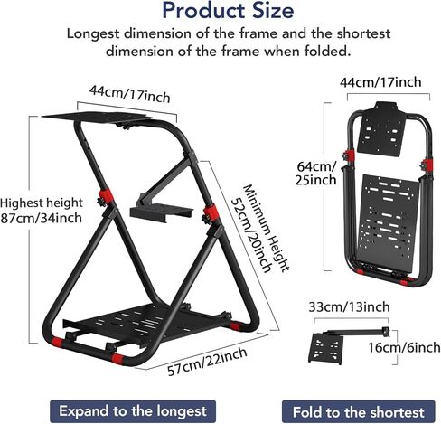 Untimaty Racing Steering Wheel Stand Simulator Racing Stand Adjustable Steering Wheel Stand for Logitech G25/G27/G29/G920 Thrustmaster T300RS/ T300GT/T150RS Supporting TX Xbox PS4 PS5 PC in Kuwait