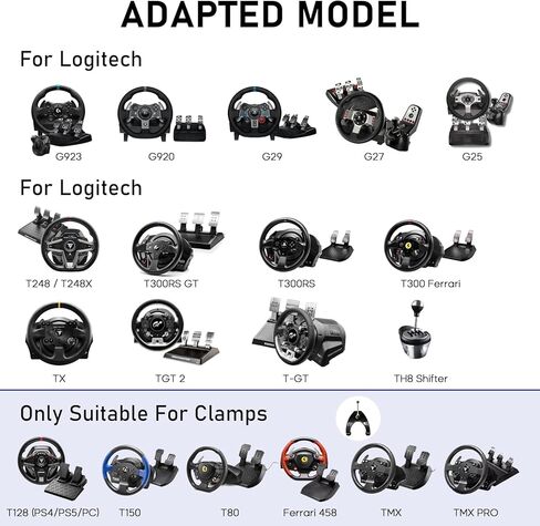 Untimaty Racing Steering Wheel Stand Simulator Racing Stand Adjustable Steering Wheel Stand for Logitech G25/G27/G29/G920 Thrustmaster T300RS/ T300GT/T150RS Supporting TX Xbox PS4 PS5 PC in Kuwait