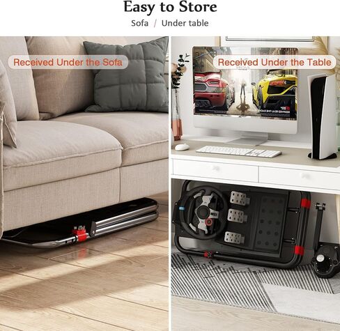 Untimaty Racing Steering Wheel Stand Simulator Racing Stand Adjustable Steering Wheel Stand for Logitech G25/G27/G29/G920 Thrustmaster T300RS/ T300GT/T150RS Supporting TX Xbox PS4 PS5 PC in Kuwait