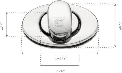 CRAFTMEMORE 1 1/2 Inches Oval Turn Lock Clasp Purse Closure Twist Lock Bag Making Accessories L94 (Brushed Brass) in Saudi Arabia
