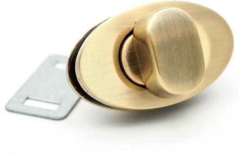 CRAFTMEMORE 1 1/2 Inches Oval Turn Lock Clasp Purse Closure Twist Lock Bag Making Accessories L94 (Brushed Brass) in Saudi Arabia