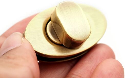 CRAFTMEMORE 1 1/2 Inches Oval Turn Lock Clasp Purse Closure Twist Lock Bag Making Accessories L94 (Brushed Brass) in Saudi Arabia