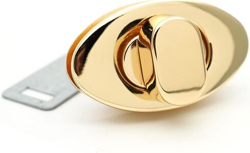 CRAFTMEMORE 1 1/2 Inches Oval Turn Lock Clasp Purse Closure Twist Lock Bag Making Accessories L94 (Brushed Brass) in Saudi Arabia