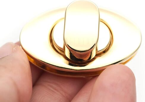 CRAFTMEMORE 1 1/2 Inches Oval Turn Lock Clasp Purse Closure Twist Lock Bag Making Accessories L94 (Brushed Brass) in Saudi Arabia