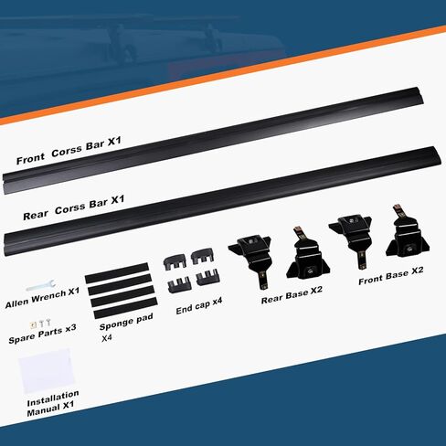 قضبان متقاطعة لرف السقف 330 رطل متوافقة مع جيب رانجلر JK JL Gladiator JT 2007-2024، 2 و4 أبواب من الألومنيوم شديدة التحمل وقضبان سقف قابلة للقفل وقضبان متقاطعة على السطح لنقل البضائع كاياك حامل الدراجة السوداء in Kuwait