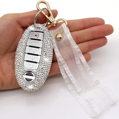 Key Fob Cover Compatible with Nissan Altima Maxima Murano Rogue Sentra Armada Sedan GTR Pathfinder Compatible with Infiniti EX FX X G JX M Q QX Bling Crystal Diamond Cover Shell Case (Pink) in Saudi Arabia