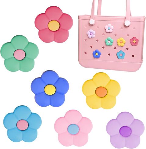 Charms for Bogg Bag,Flower Charms compatible for Bogg Bags Accessories Decoration fits for Simply Southern Beach Totes in Saudi Arabia