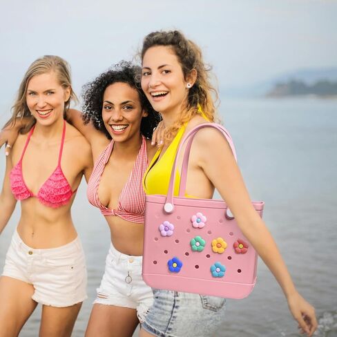 Charms for Bogg Bag,Flower Charms compatible for Bogg Bags Accessories Decoration fits for Simply Southern Beach Totes in Saudi Arabia