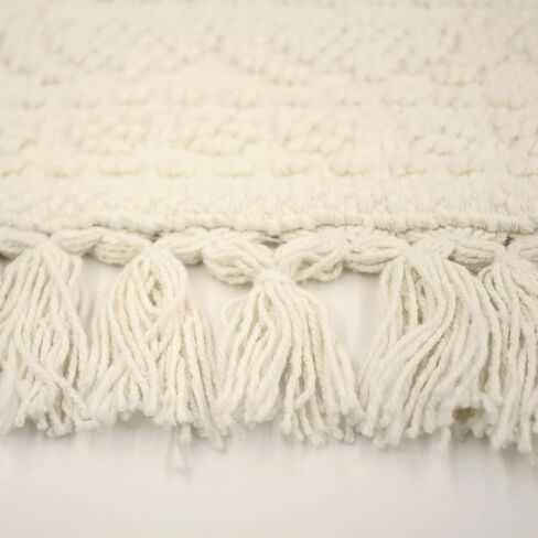 سجاد الحمام French Connection Nellore، مجموعة من 2 سجادات حمام منسوجة ومطرزة، سجاد حمام متين غير قابل للانزلاق، سجادات حمام سميكة للحمام وسجاد الدش، 17 بوصة × 28 بوصة و20 بوصة × 38 بوصة، عاجي in Kuwait