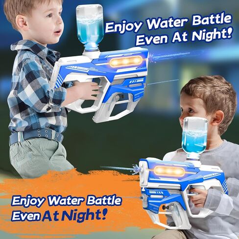 Electric Water Gun, 2 in 1 Rechargeable Water Gun Pistols, One-Button Squirt Guns with Large Capacity, Summer Gifts for Kids Adults Swimming Pool Beach Party Outdoor Activity in Saudi Arabia