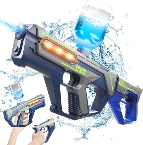 Electric Water Gun, 2 in 1 Rechargeable Water Gun Pistols, One-Button Squirt Guns with Large Capacity, Summer Gifts for Kids Adults Swimming Pool Beach Party Outdoor Activity in Saudi Arabia