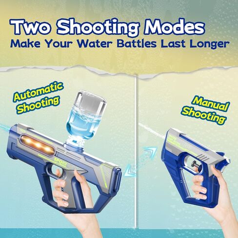 Electric Water Gun, 2 in 1 Rechargeable Water Gun Pistols, One-Button Squirt Guns with Large Capacity, Summer Gifts for Kids Adults Swimming Pool Beach Party Outdoor Activity in Saudi Arabia