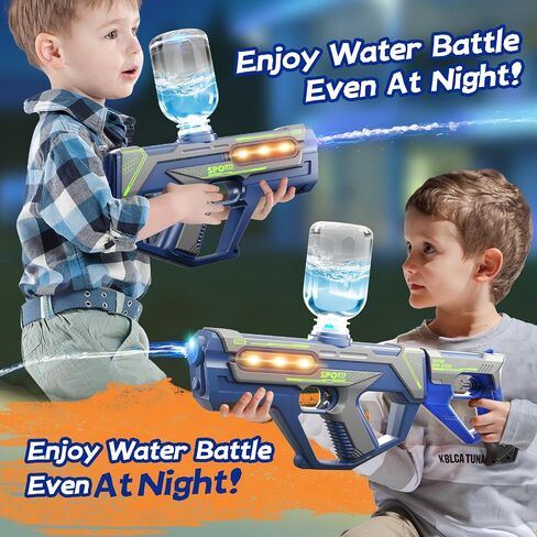Electric Water Gun, 2 in 1 Rechargeable Water Gun Pistols, One-Button Squirt Guns with Large Capacity, Summer Gifts for Kids Adults Swimming Pool Beach Party Outdoor Activity in Saudi Arabia