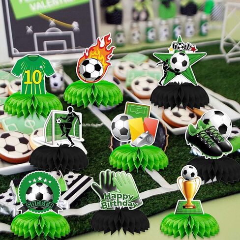 كرة القدم حفلة عيد ميلاد زينة 9 قطع كرة القدم كرة القدم العسل محور الجدول توبر زينة عيد ميلاد سعيد للأطفال الأولاد كأس العالم عيد ميلاد الرياضة الجدول لوازم الحفلات in Kuwait