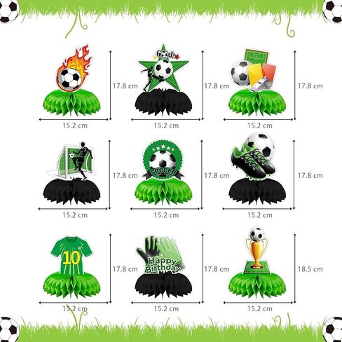 كرة القدم حفلة عيد ميلاد زينة 9 قطع كرة القدم كرة القدم العسل محور الجدول توبر زينة عيد ميلاد سعيد للأطفال الأولاد كأس العالم عيد ميلاد الرياضة الجدول لوازم الحفلات in Kuwait