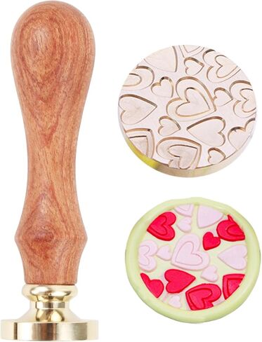 ختم ختم الشمع، ختم شمع ختم الحلوى WASOHLING، رأس ختم نحاسي قابل للإزالة مقاس 25 مم مع مقبض خشبي، رائع لدعوات الزفاف، ومغلفات عبوات النبيذ، وتغليف الهدايا (الحلوى) in Kuwait