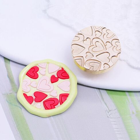 ختم ختم الشمع، ختم شمع ختم الحلوى WASOHLING، رأس ختم نحاسي قابل للإزالة مقاس 25 مم مع مقبض خشبي، رائع لدعوات الزفاف، ومغلفات عبوات النبيذ، وتغليف الهدايا (الحلوى) in Kuwait