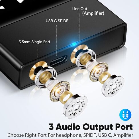مشغل الصوت الرقمي EVISTR Hi-Fi مشغل موسيقى محمول بلوتوث DSD مشغل MP3 USB DAC لعشاق الصوت in Kuwait