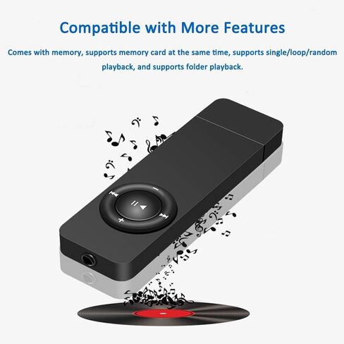 مشغل MP3، مشغل موسيقى مع بطاقة Micro SD سعة 8 جيجابايت، مكبر صوت مدمج، مشغل موسيقى رفيع للغاية، صوت HiFi محمول بدون فقدان، يدعم حتى 64 جيجابايت in Saudi Arabia