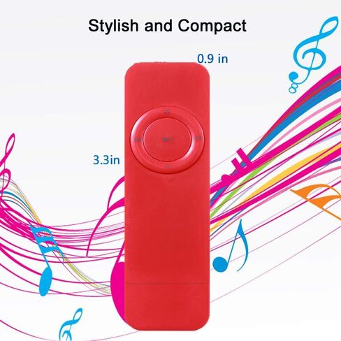 مشغل MP3، مشغل موسيقى مع بطاقة Micro SD سعة 8 جيجابايت، مكبر صوت مدمج، مشغل موسيقى رفيع للغاية، صوت HiFi محمول بدون فقدان، يدعم حتى 64 جيجابايت in Saudi Arabia
