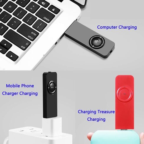 مشغل MP3، مشغل موسيقى مع بطاقة Micro SD سعة 8 جيجابايت، مكبر صوت مدمج، مشغل موسيقى رفيع للغاية، صوت HiFi محمول بدون فقدان، يدعم حتى 64 جيجابايت in Saudi Arabia