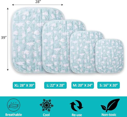 حصيرة تبريد للكلاب الأليفة، حصيرة تبريد ذاتية للحيوانات الأليفة من الحرير الجليدي قابلة للغسل للكلاب والقطط، وسادة نوم من حرير الجليد الصيفي غير قابلة للانزلاق وقابلة للطي وقابلة لإعادة الاستخدام للأماكن الداخلية والخارجية 16 بوصة × 20 بوصة in Kuwait