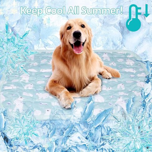 حصيرة تبريد للكلاب الأليفة، حصيرة تبريد ذاتية للحيوانات الأليفة من الحرير الجليدي قابلة للغسل للكلاب والقطط، وسادة نوم من حرير الجليد الصيفي غير قابلة للانزلاق وقابلة للطي وقابلة لإعادة الاستخدام للأماكن الداخلية والخارجية 16 بوصة × 20 بوصة in Kuwait