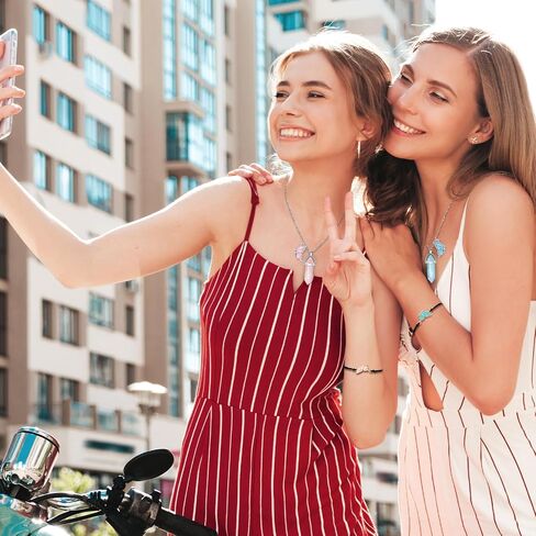 mjartoria bff قلادة وأساور ل2-كريستال الصداقة قلادة سوار أفضل صديق قلادة مطابقة قلادة أساور هدايا للنساء الفتيات in Saudi Arabia