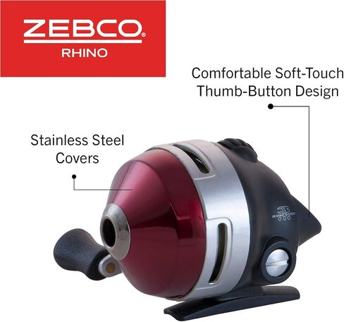 بكرة صيد الأسماك زيبكو رينو سبينكاست، 3 محامل، مقاومة فورية للعكس مع تروس ناعمة ومحاذاة بدقة in Kuwait