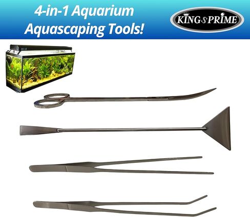 أدوات Aquascaping لأحواض السمك، ملاقط طويلة من الفولاذ المقاوم للصدأ، مقص، ملعقة، مجموعة نباتات مائية لخزان أحواض الأسماك وTerrium. (فضة) in Kuwait