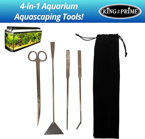 أدوات Aquascaping لأحواض السمك، ملاقط طويلة من الفولاذ المقاوم للصدأ، مقص، ملعقة، مجموعة نباتات مائية لخزان أحواض الأسماك وTerrium. (فضة) in Kuwait