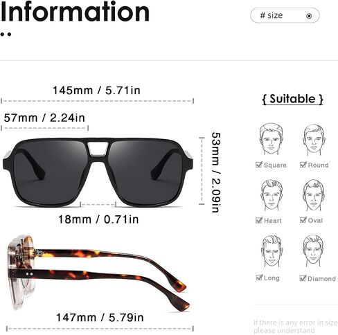 kimorn Sunglasses Womens Men Trendy Retro Sun Glasses Oversize Square Frame Shades K1650 in Saudi Arabia